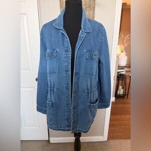 J. Jill Medium Blue Denim Utility Jacket